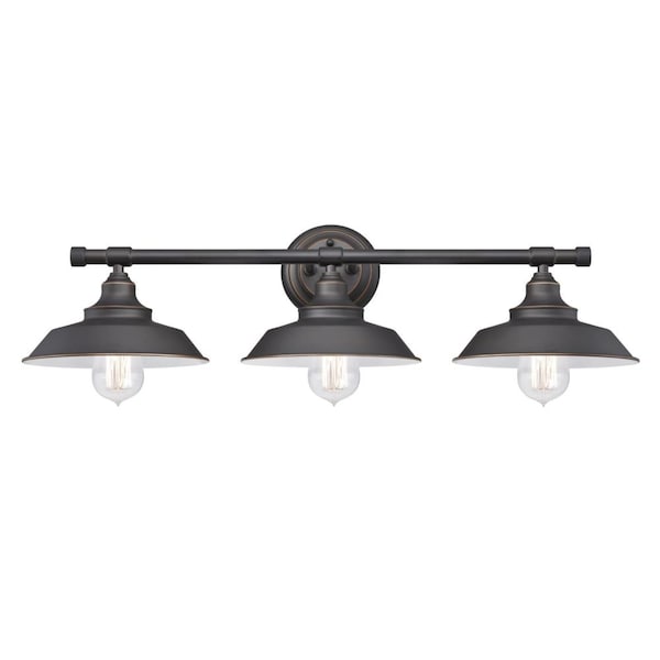 Westinghouse Three-Light Indoor Wall Fixture Iron Hill ORB, Metal Shades 6343400 - main